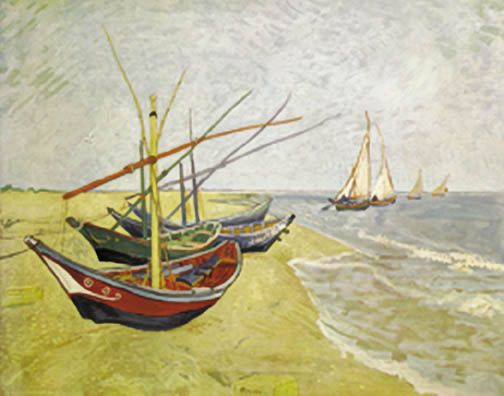 (image for) Fishing Boats On The Beach At St. Maries - Click Image to Close